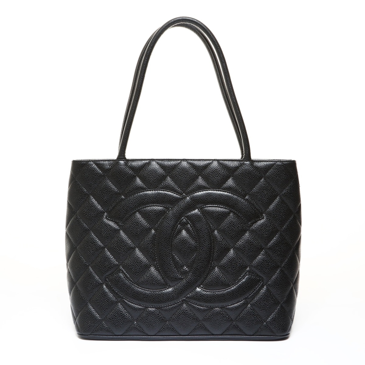 シャネル CHANEL 9番台 2002-2003 復刻トート キャビアスキン シルバー金具 トートバッグ【中古】