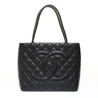 シャネル CHANEL 9番台 2002-2003 復刻トート キャビアスキン シルバー金具 トートバッグ【中古】