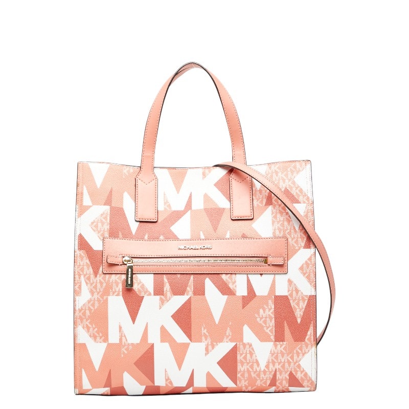 マイケルコース ケンリー トートバッグ ショルダーバッグ 2WAY ピンク PVC レザー レディース Michael Kors 中古