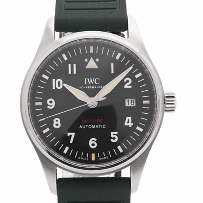 ★最終価格★SALE【6whd0310】IWC アイダブリューシー シャフハウゼン パイロット ウォッチ オートマティック スピットファイア IW326801 黒文字盤【中古】腕時計 メンズ