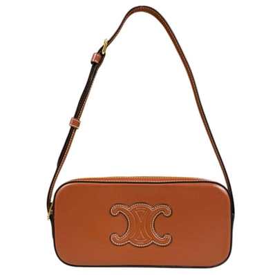 セリーヌ ミニカメラバッグ トリオンフ ショルダーバッグ 10J583DR8 ブラウン レディース CELINE 中古