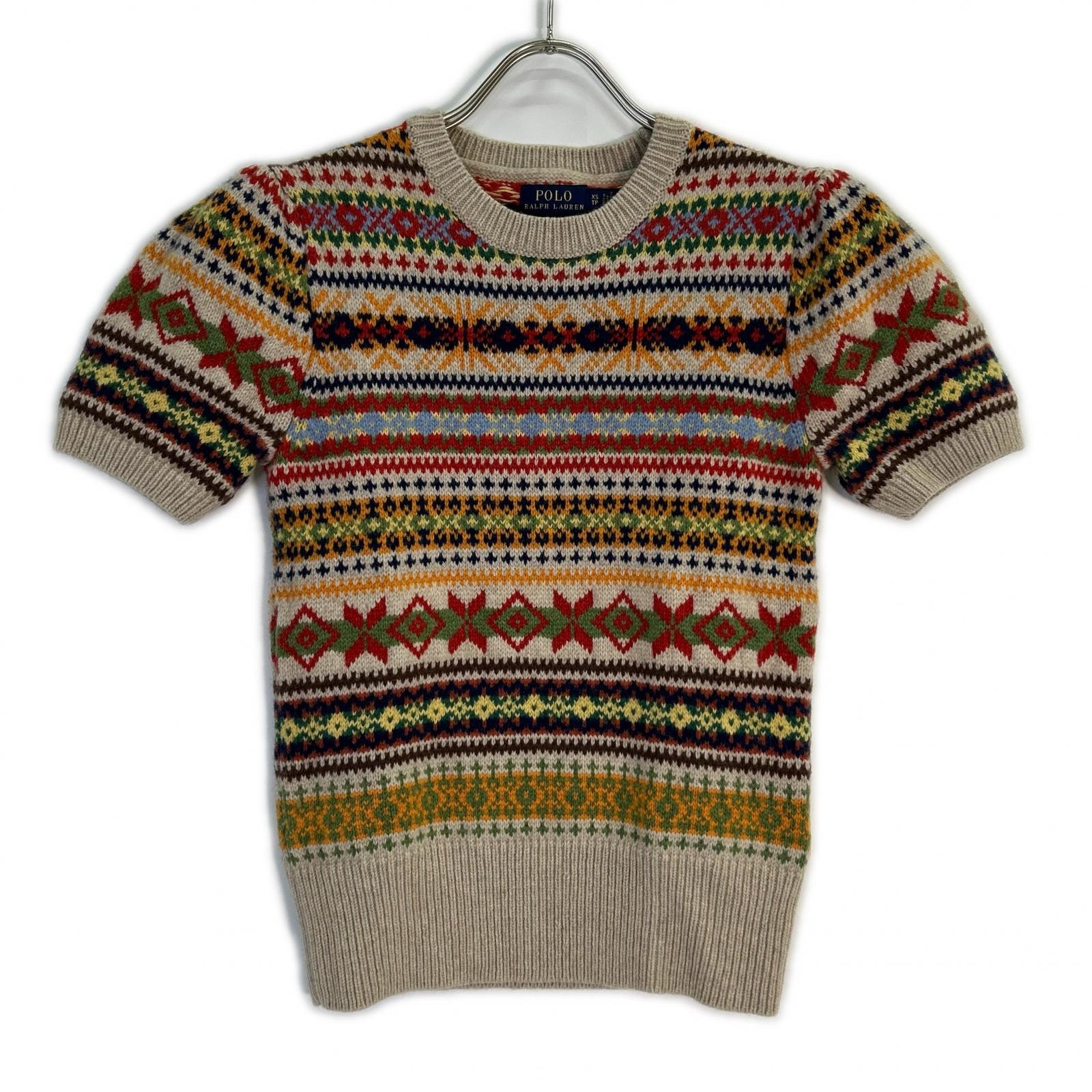 ポロ ラルフローレン ベージュ ノルディック カシミヤ混 ニット XS