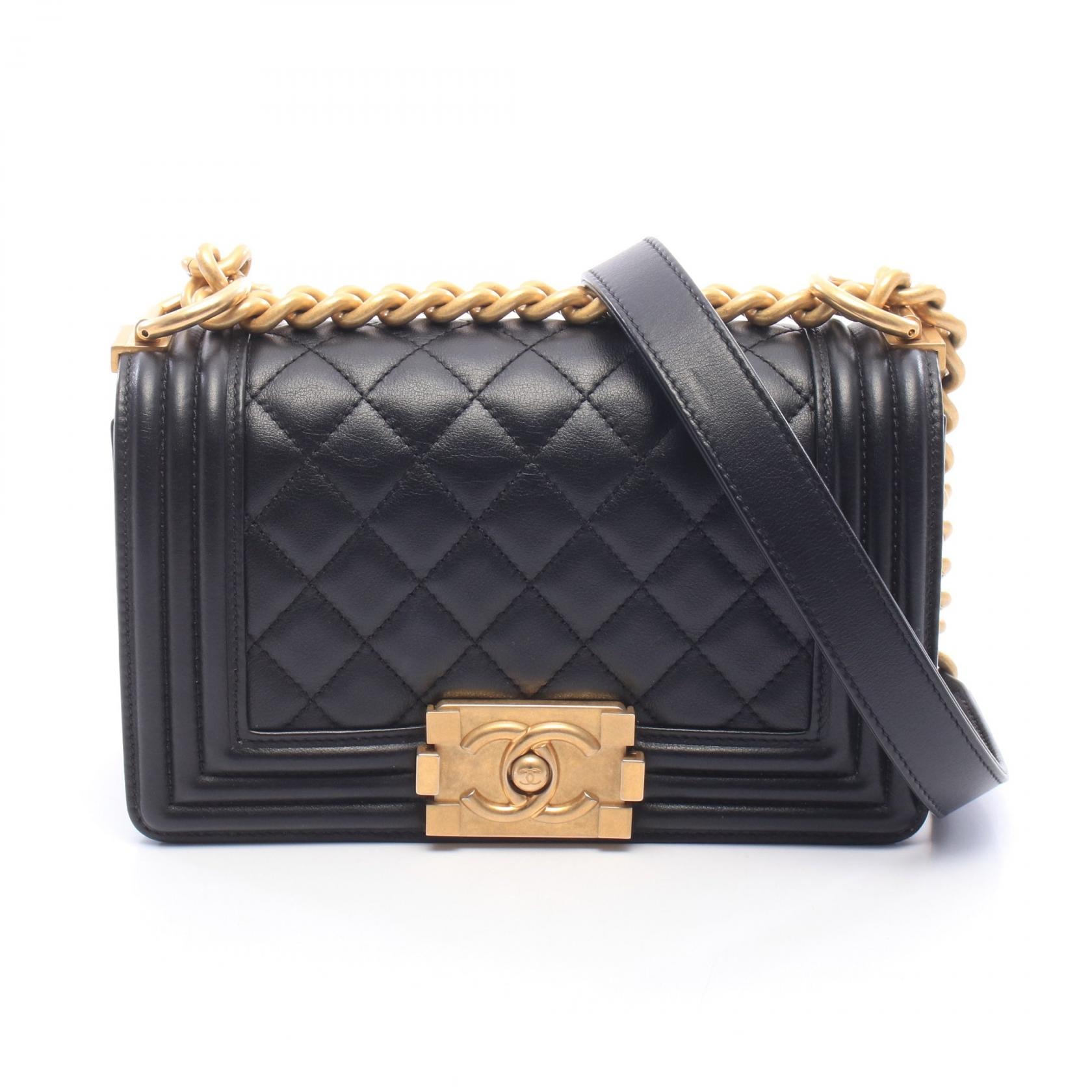 シャネル CHANEL ボーイシャネル ショルダーバッグ バッグ レザー レディース ブラック系 A67086 【中古】