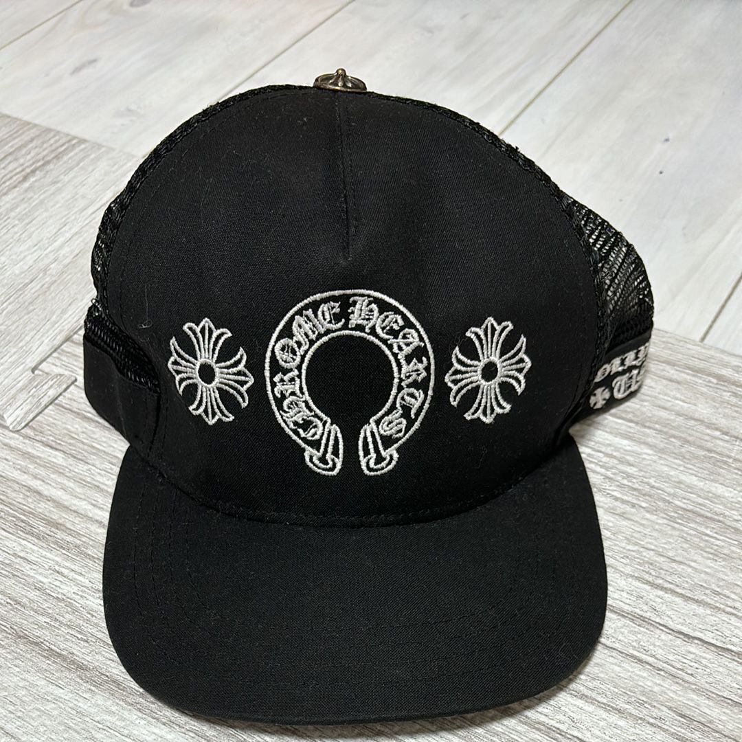Chrome Hearts Baseball Cap Horseshoe & Cross "Black/White"