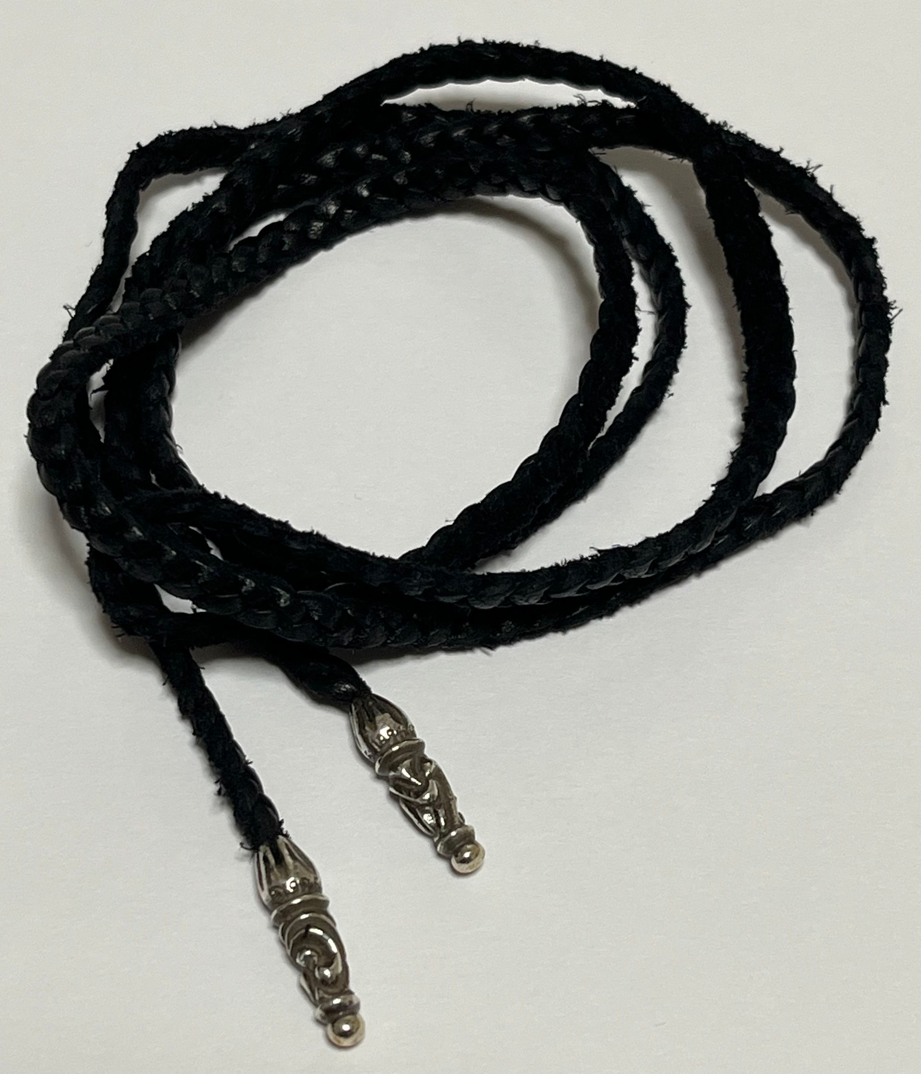 Chrome Hearts Tiny Scroll Leather Blade Chip "Silver"