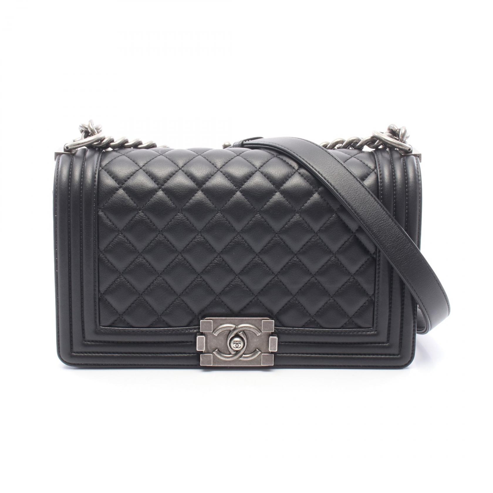 シャネル CHANEL ボーイシャネル ショルダーバッグ バッグ ラムスキン(羊革) レディース ブラック系 A67086 【中古】