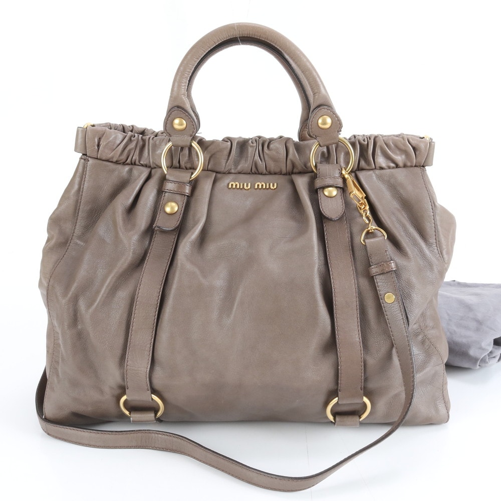 ■美品 ミュウミュウ ヴィッテロリュクストート バッグ レザー