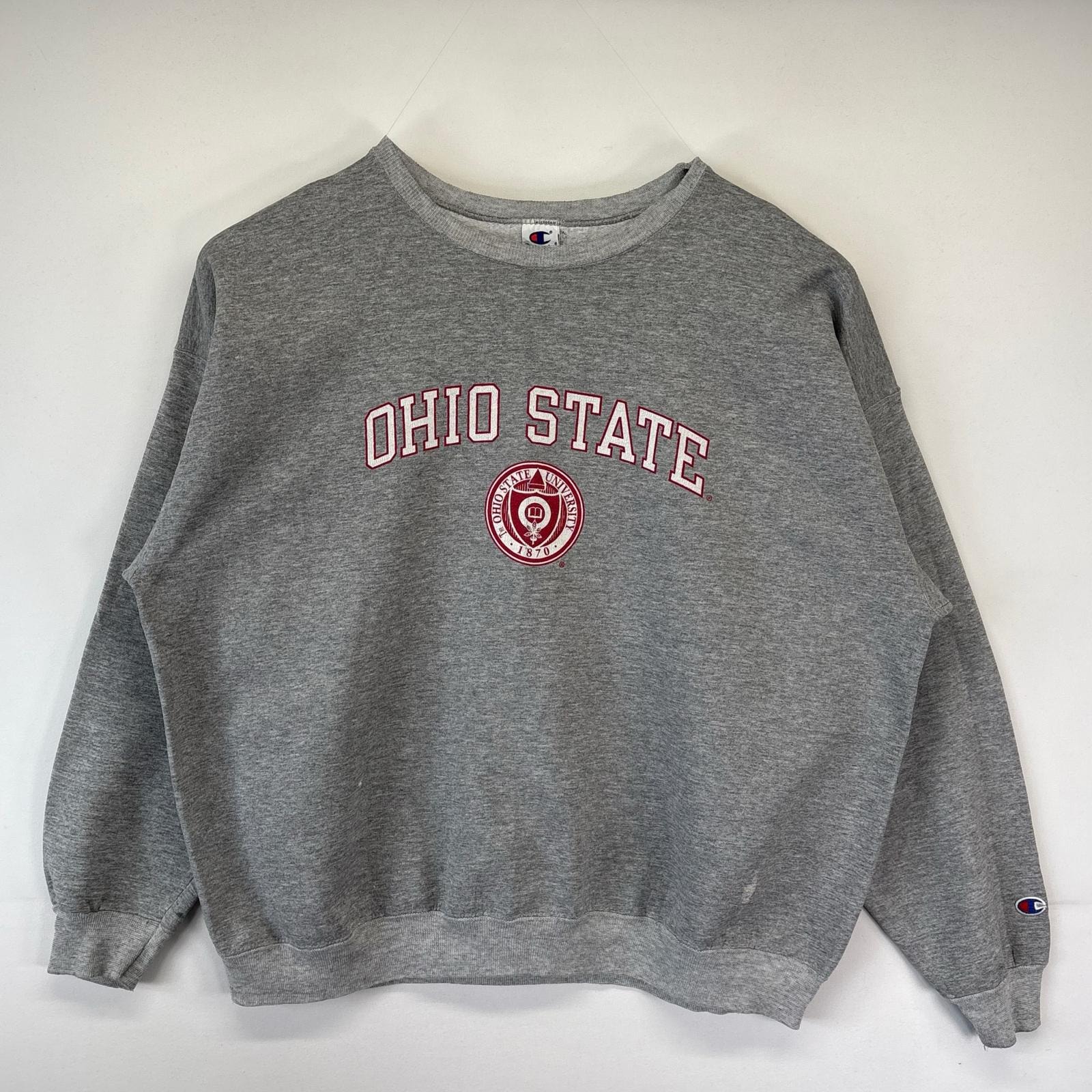 古着 チャンピオン Champion スウェット 大きいサイズ カレッジプリント オハイオ ステイト トレーナー 2XL グレー系 メンズ