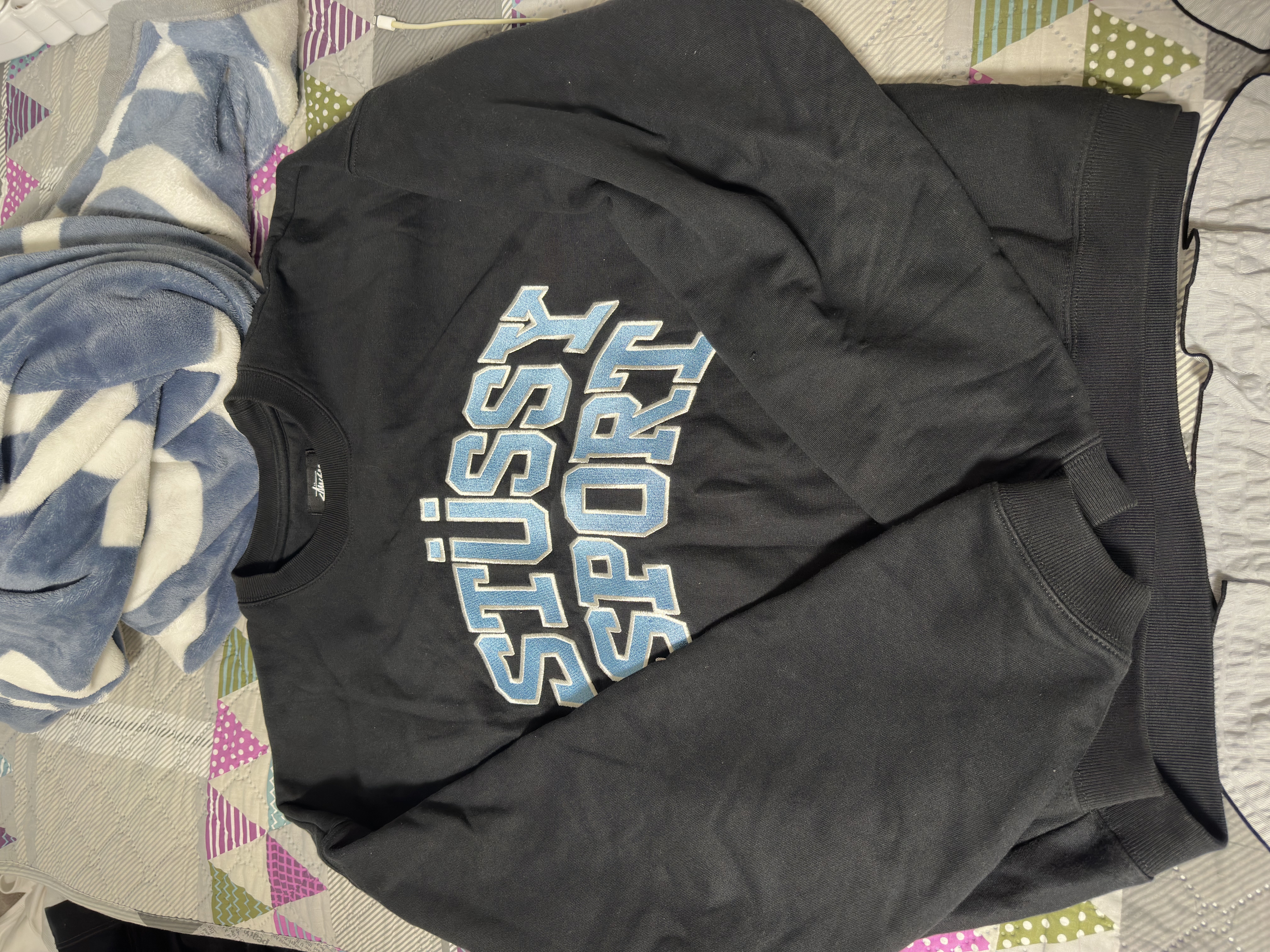 Stussy Sport Relaxed Oversized Crew "Washed Black"