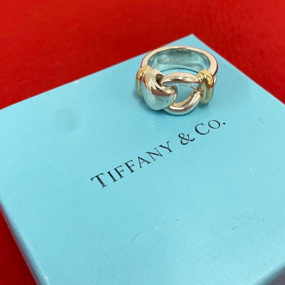 TIFFANY&Co. ティファニー ワイド ノット リング シルバー925 K18イエローゴールド リング・指輪 12号 シルバー
 30857