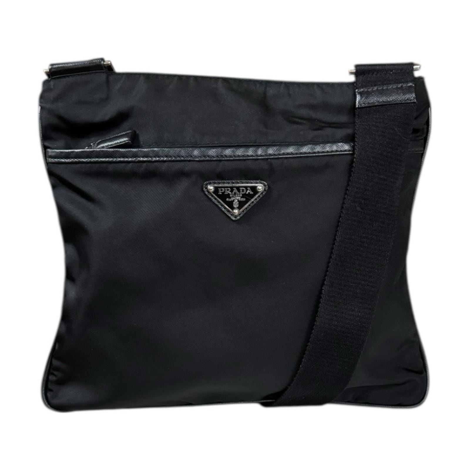 プラダ ショルダーバッグ ナイロン 2VH053 ブラック メンズ PRADA  中古