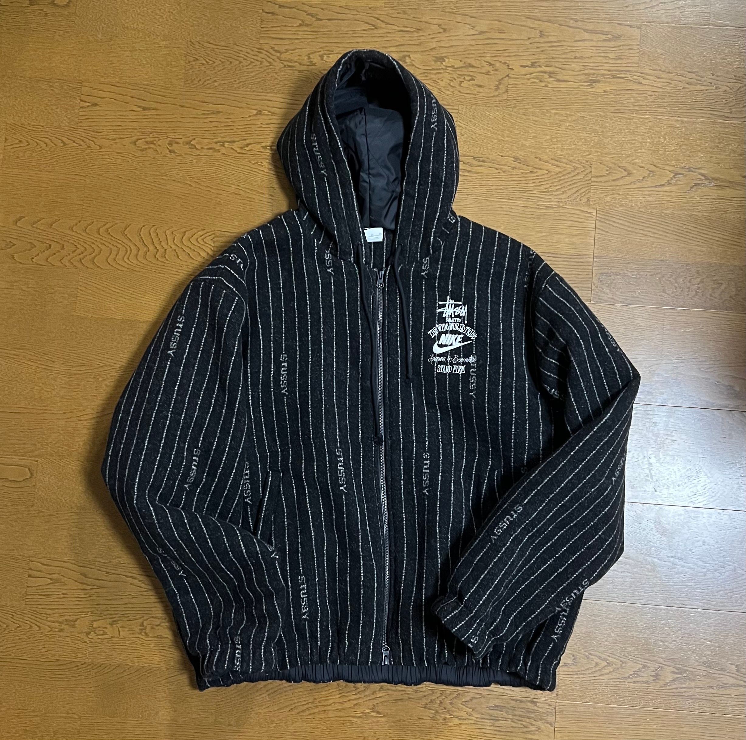 Stussy x Nike Striped Wool Jacket "Black"