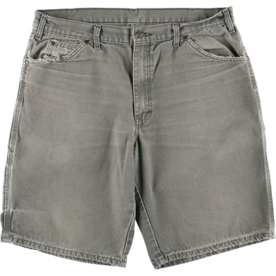 古着 ビッグサイズ ディッキーズ Dickies ロゴパッチ ダック地ペインターショーツ ハーフパンツ メンズw37相当/eaa572838