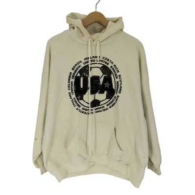 00S premium cotton USAサッカー アップリケ プリント プルオーバー パーカー【1142249128554】