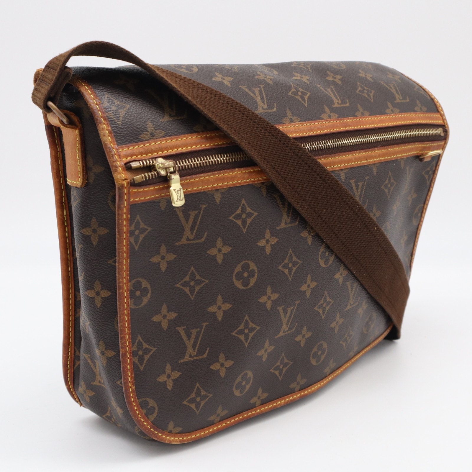 LOUIS VUITTON ルイ・ヴィトン モノグラム メッセンジャーボスフォールGM M40105 ショルダーバッグ ブラウン ベージュ コーティングキャンバス レザー メンズ