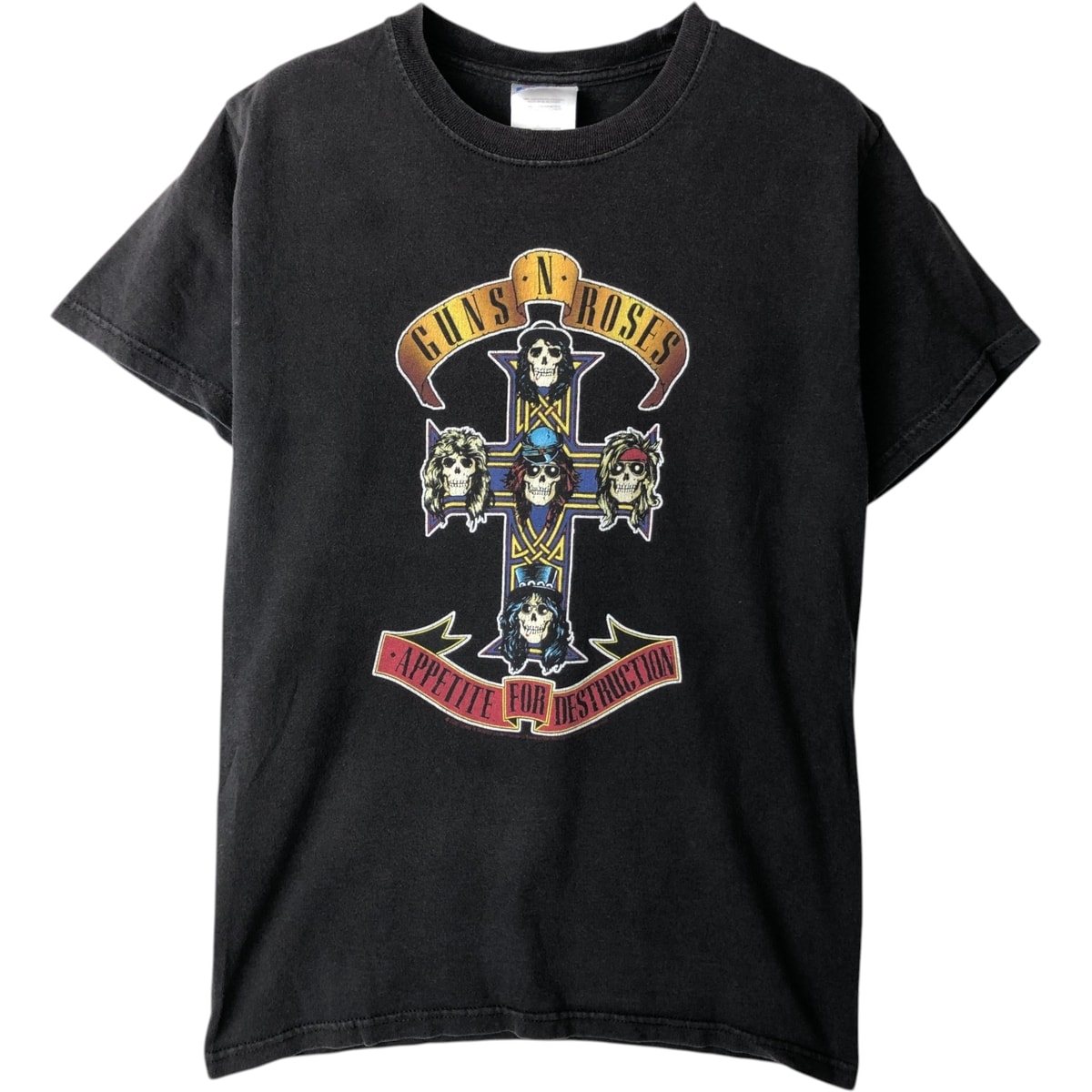 古着 ヘインズ Hanes Guns N' Roses ガンズアンドローゼズ ドクロ柄 スカル柄 バンドTシャツ バンT メンズS相当/eaa630774