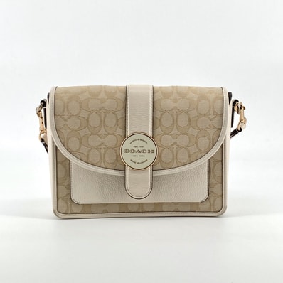 COACH(コーチ) ロニー クロスボディ シグネチャー ジャガードキャンバス C8307 ショルダーバッグ ベージュ×ホワイト
