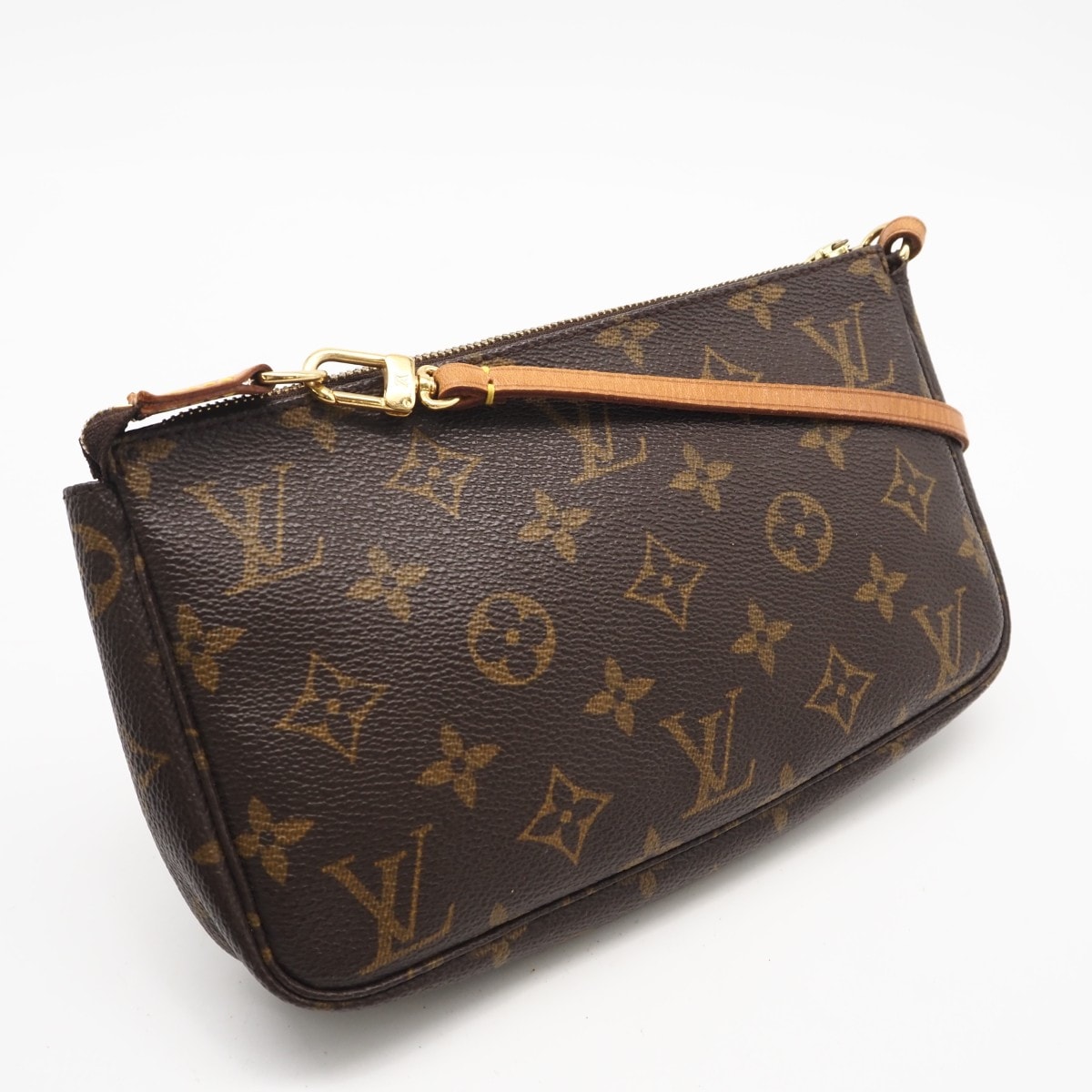 LOUIS VUITTON ルイ・ヴィトン モノグラム キャンバス ポシェット アクセソワール M51980 ポーチ ブラウン コーティングキャンバス レザー レディース