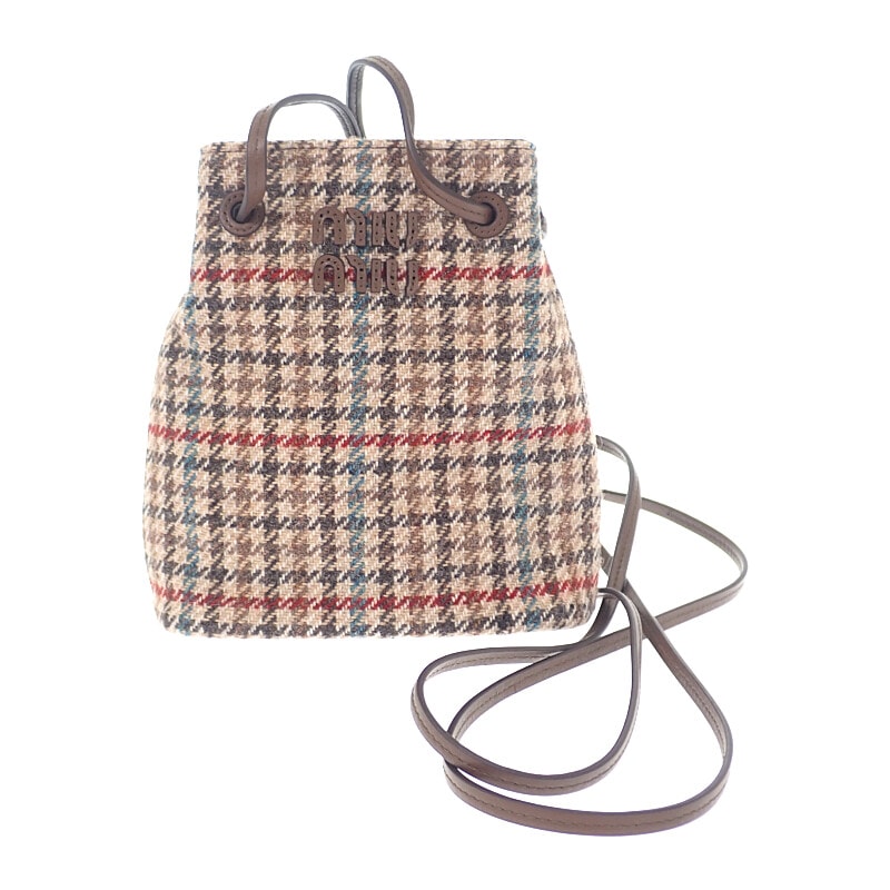 ミュウ ミュウ ロゴ ミニバッグ ショルダー【中古】【Aランク】