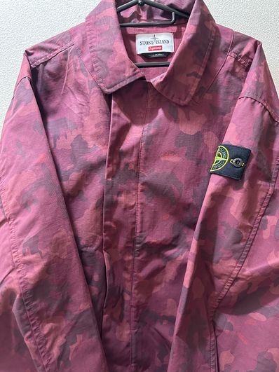 Supreme / Stone Island Reactive Ice Camo Ripstop Jacket "Red"