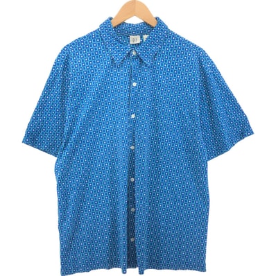 古着 90年代 ギャップ GAP オールドギャップ 総柄 半袖 ナイロンシャツ ボックスシャツ USA製 メンズXL相当 ヴィンテージ/eaa547756