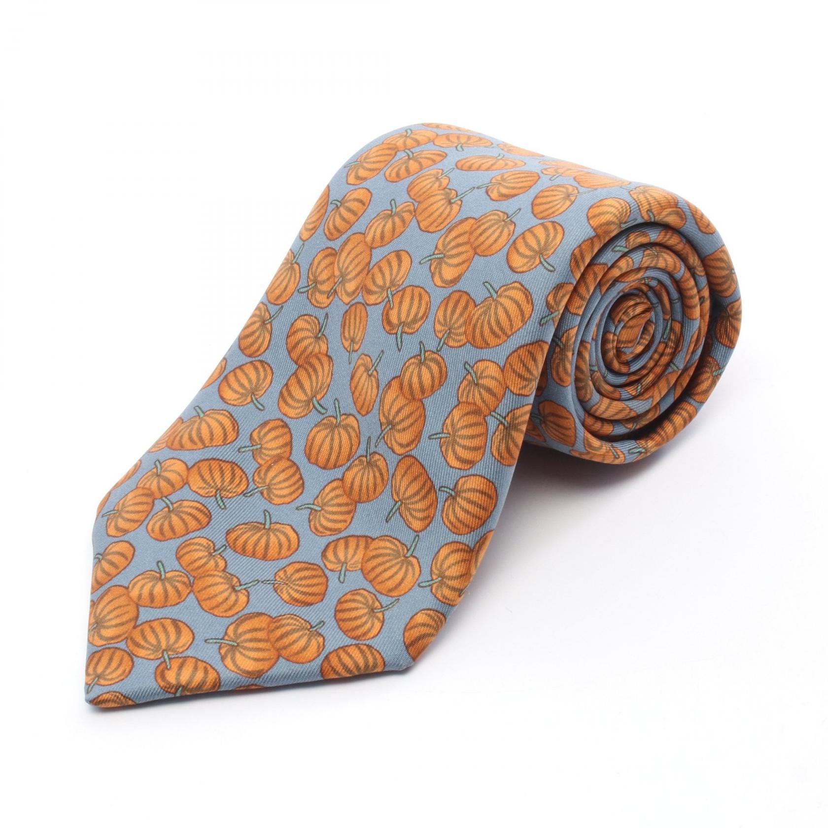 エルメス HERMES ネクタイ 衣料品 シルク シルク メンズ グリーン系 / ブラウン系 【中古】