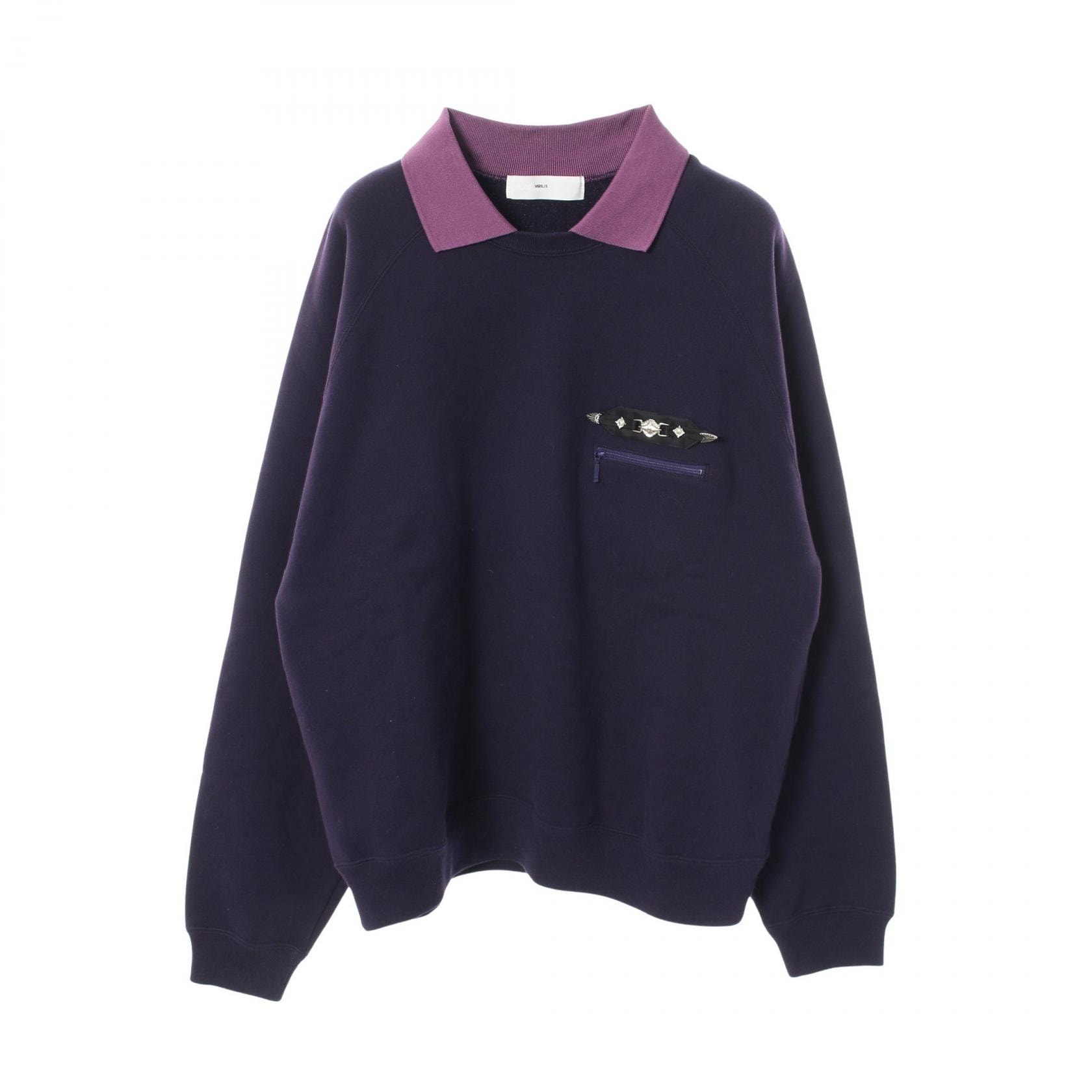 トーガビリリース TOGA VIRILIS POLO COLLAR SWEATSHIRT スウェット 衣料品 トップス コットン メンズ パープル系 【中古】