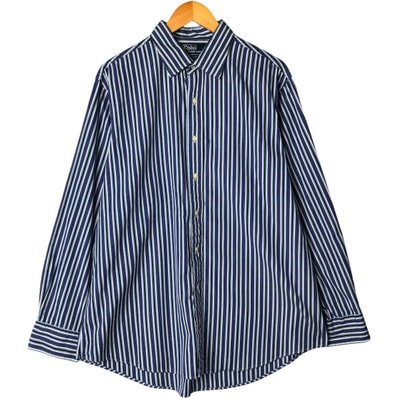 古着 ラルフローレン Ralph Lauren POLO by Ralph Lauren CURHAM CUSTOM FIT 長袖 コットンストライプシャツ メンズXL相当/eaa578527