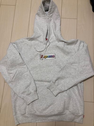 Supreme Bling Box Logo Hooded Sweatshirt "Ash Grey"