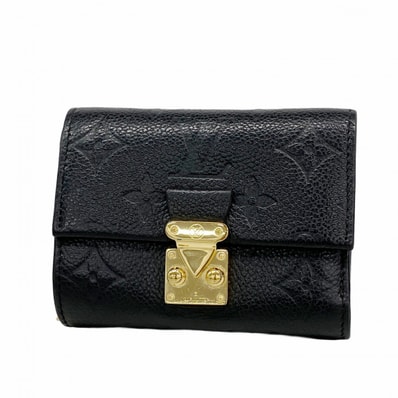 ★最終価格【6da0128-k】ルイヴィトン 三つ折り財布 モノグラム・アンプラント ポルトフォイユメティスコンパクト M80880 ノワール【中古】レディース