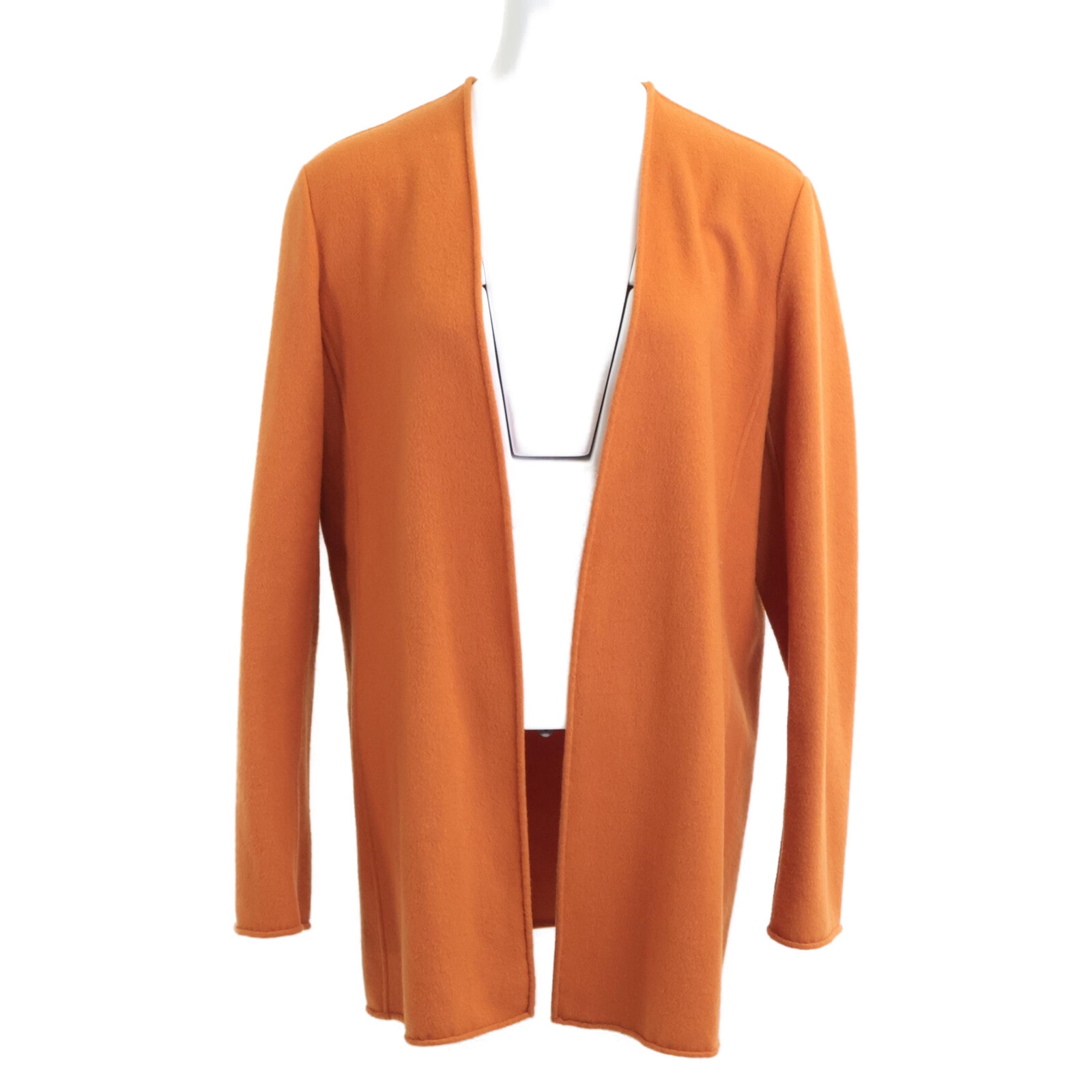 エルメス 美品 マルジェラ期 カシミヤ ボタンレスノーカラージャケット 40