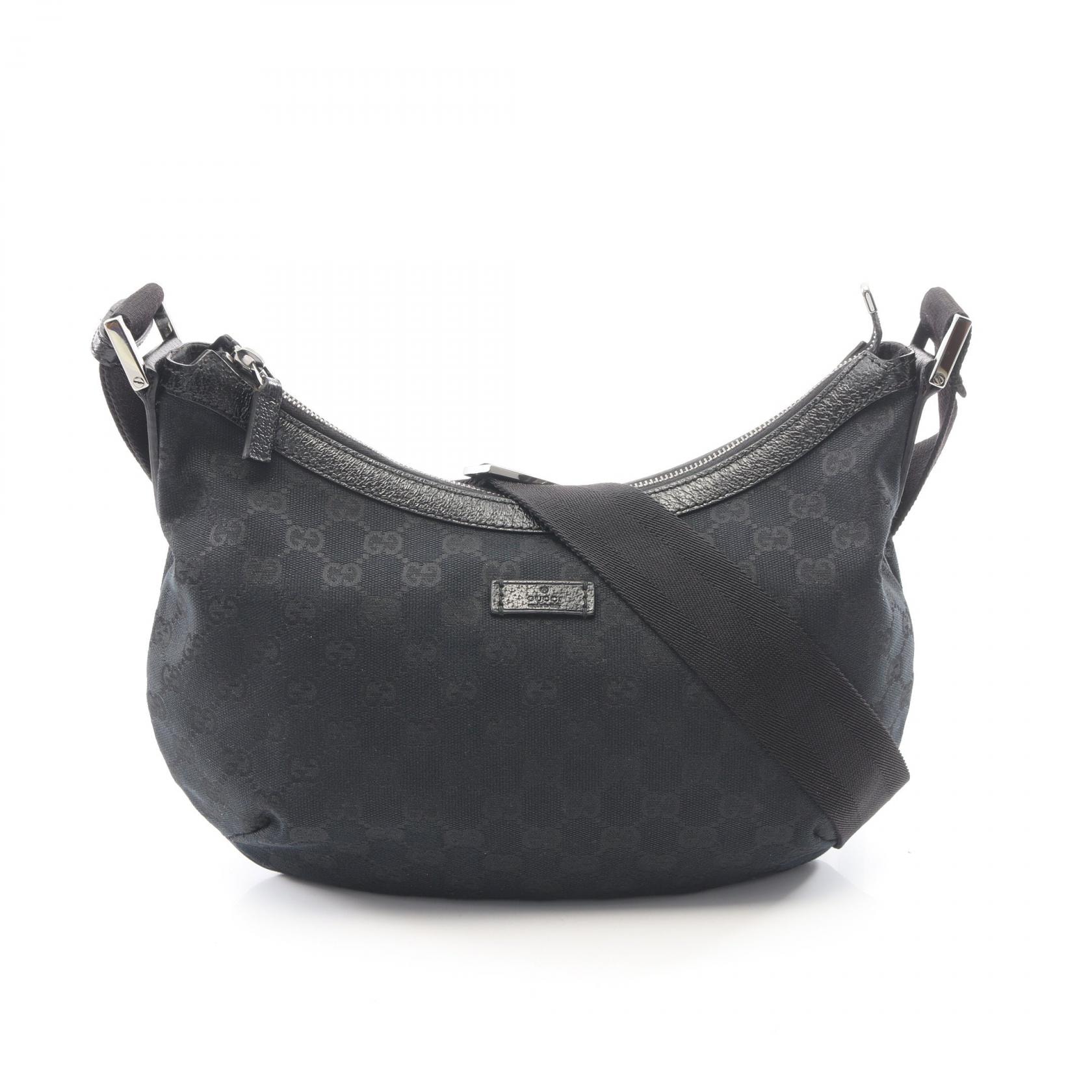 グッチ GUCCI GGキャンバス ショルダーバッグ バッグ キャンバス レザー レディース ブラック系 181092 【中古】