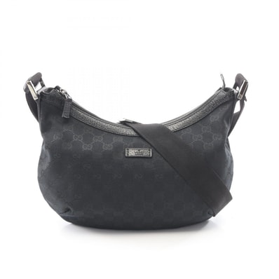 グッチ GUCCI GGキャンバス ショルダーバッグ バッグ キャンバス レザー レディース ブラック系 181092 【中古】
