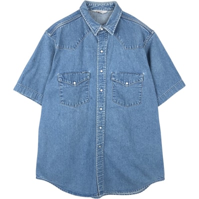古着 カーハート Carhartt 半袖 デニム ウエスタンシャツ メンズXL相当/eaa654331