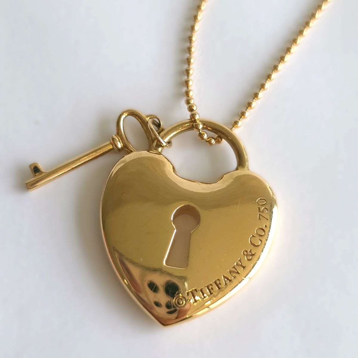 TIFFANY&Co. ティファニー ハートロック 鍵 ペンダント K18PG 750PG ピンクゴールド 41.3cm 10g ネックレス K18ピンクゴールド  レディース【中古】