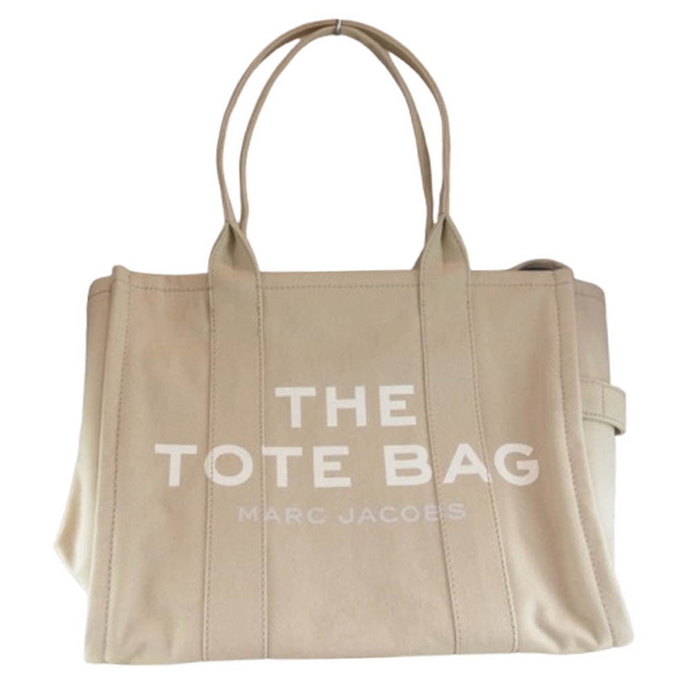 MARC BY MARC JACOBS マークバイマークジェイコブス ショルダーバッグ THE TOTE BAG ロゴ キャンバス トートバッグ ベージュ系【極上美品】【中古】
