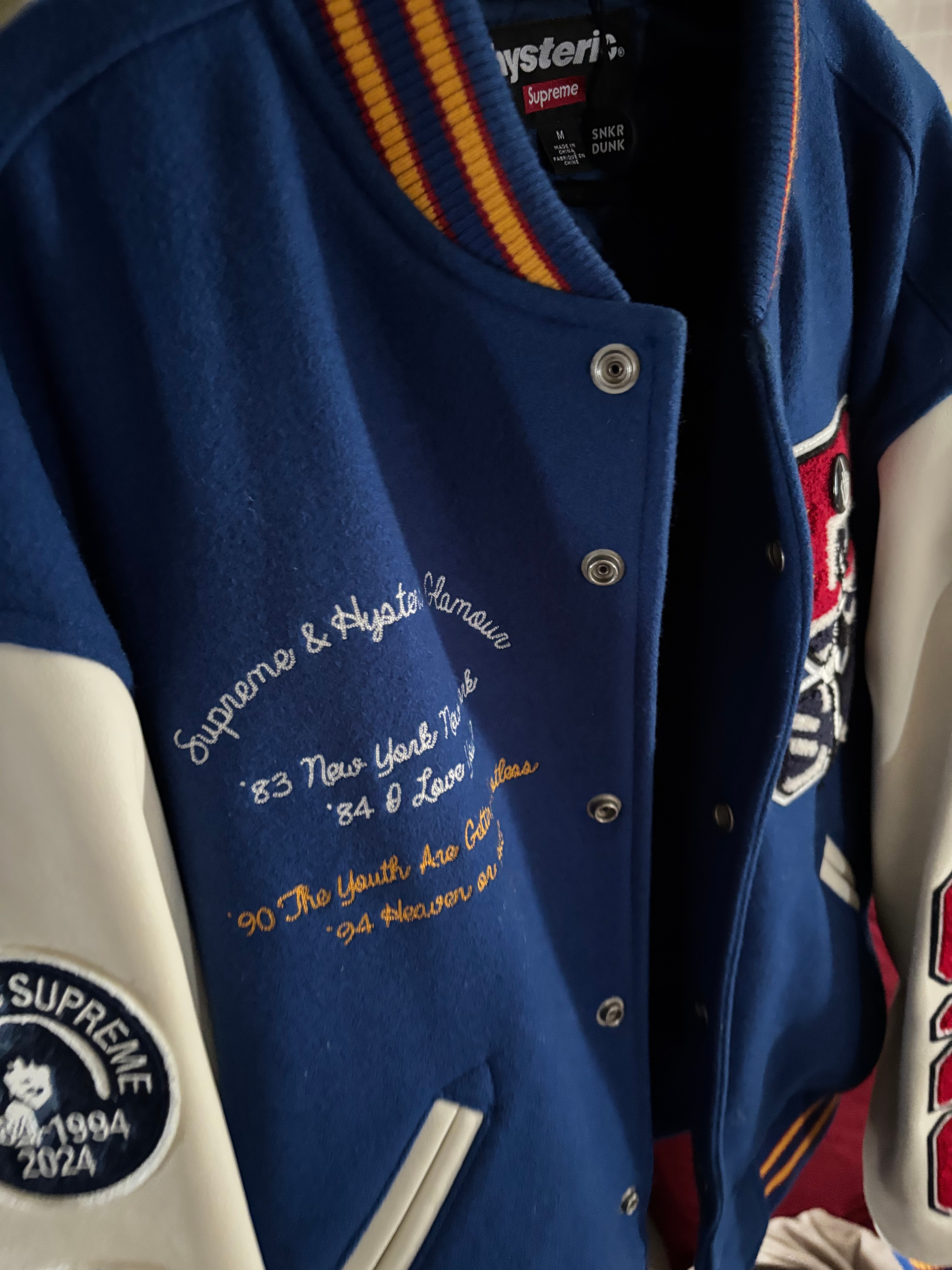 Supreme x HYSTERIC GLAMOUR Varsity Jacket "Royal"