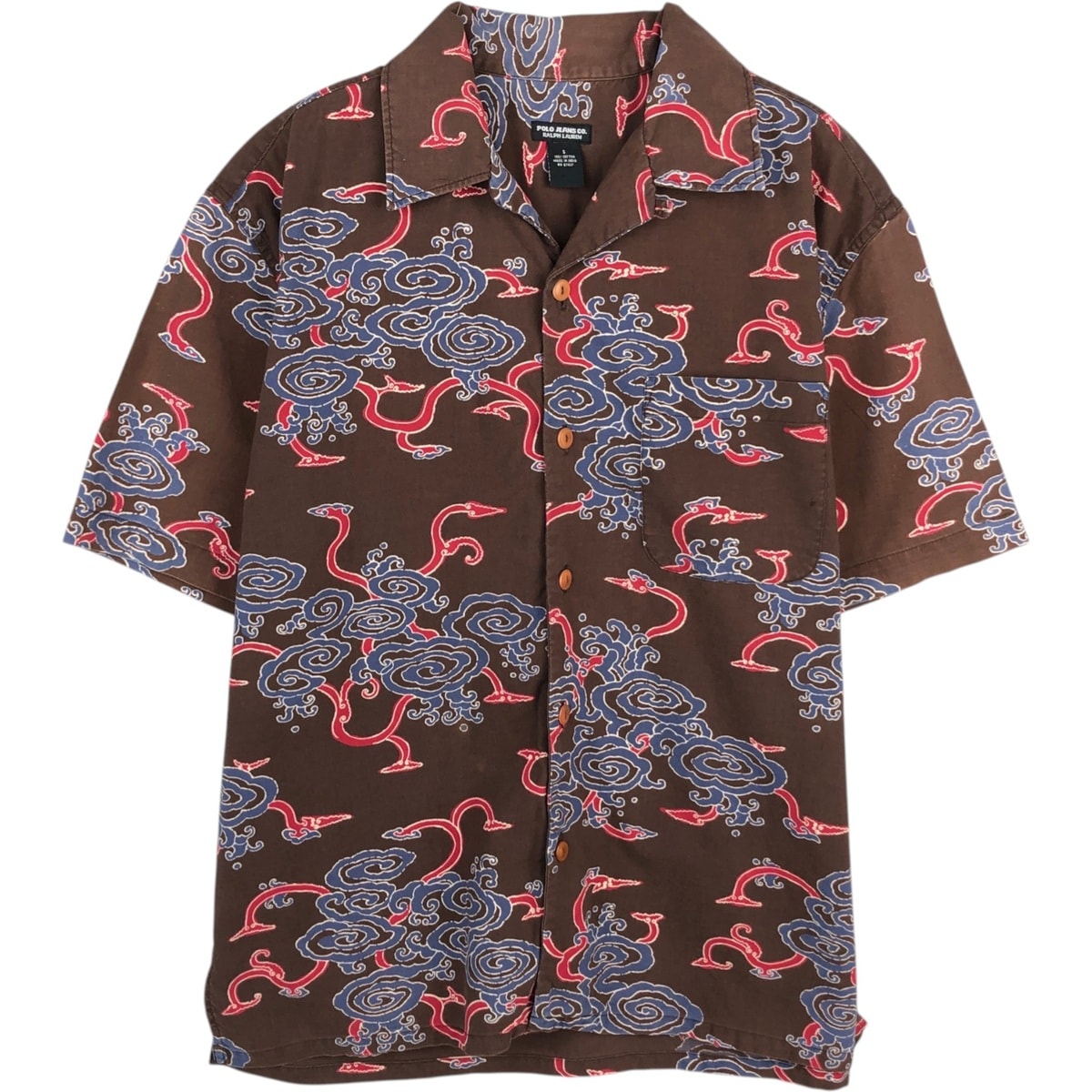 古着 00年代 ラルフローレン Ralph Lauren POLO JEANS COMPANY 総柄 ハワイアンアロハシャツ メンズS相当/eaa477622