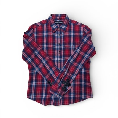 Chrome Hearts LOOSE ENDS Crossball Button L/S Check Flannel Shirt "Red"