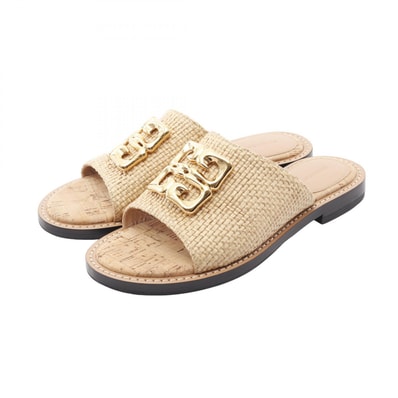 ジバンシィ GIVENCHY 4Gリキッド サンダル 靴 ラフィア レディース ベージュ系 【中古】