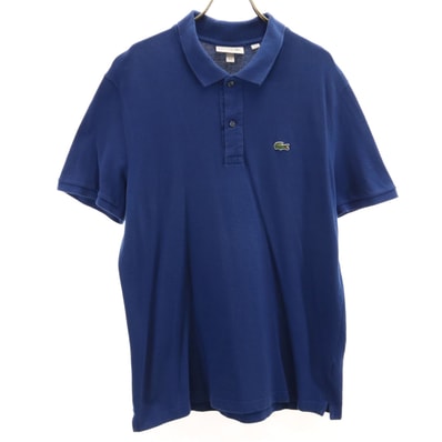 LACOSTE ラコステ 半袖 ポロシャツ XL ブルー系 鹿の子地