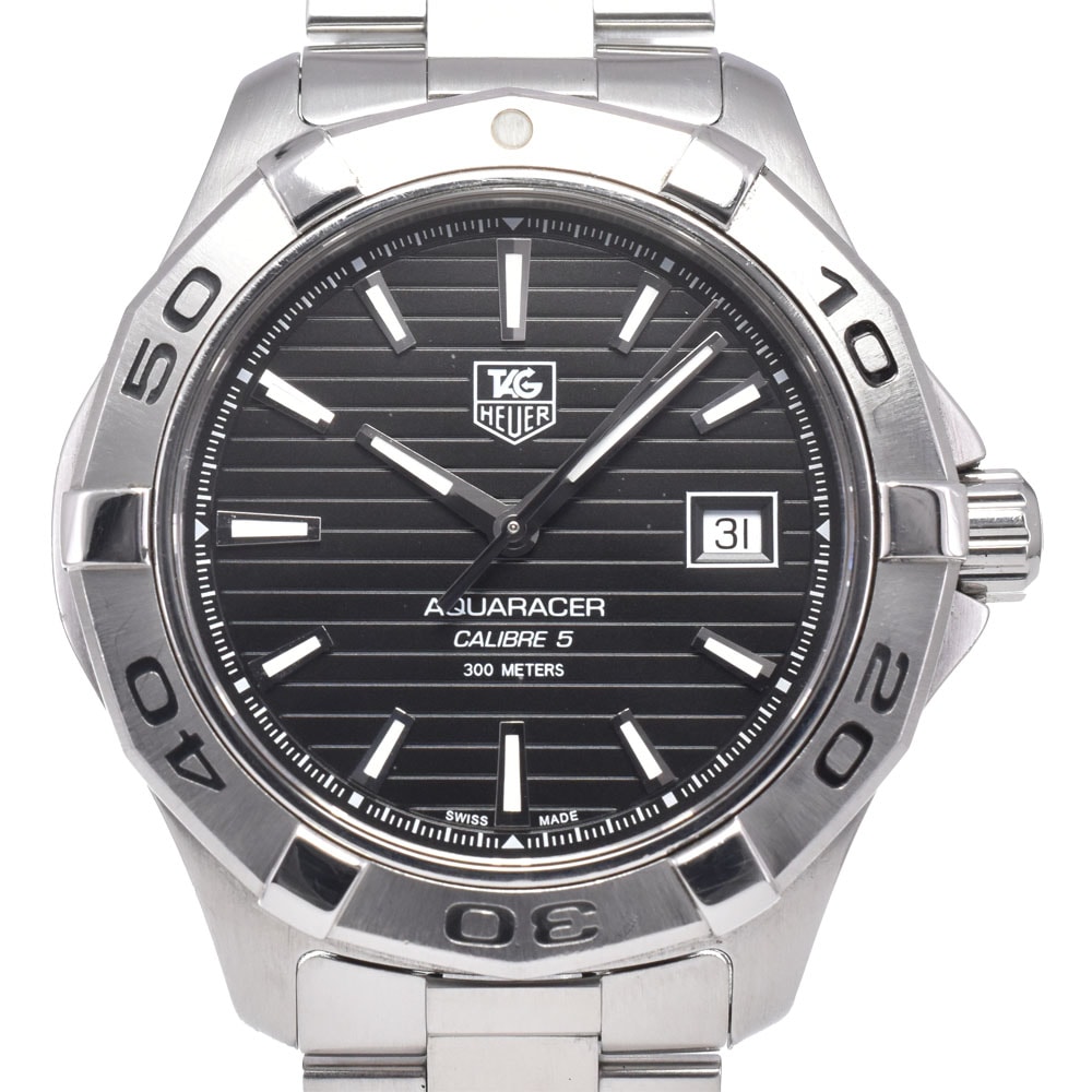 タグホイヤー TAG HEUER WAP2010 アクアレーサー キャリバー5 ブラック 自動巻き メンズ 良品 腕時計 R#149116