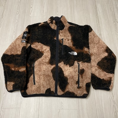 Supreme x The North Face Bleached Denim Print Fleece Jacket "Black"