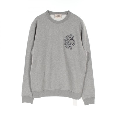 エルメス HERMES クルー ド セル スウェット 衣料品 トップス コットン メンズ グレー系 【中古】
