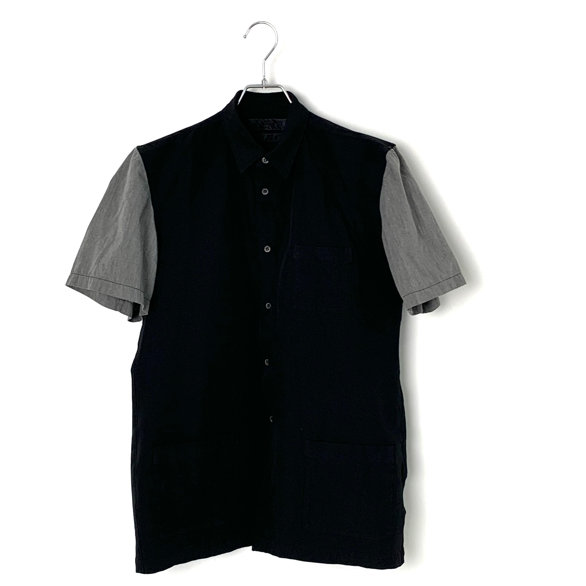 Comme des Garçons Shirt Garment-Dyed Two-tone S/S Shirt "Black/Grey"