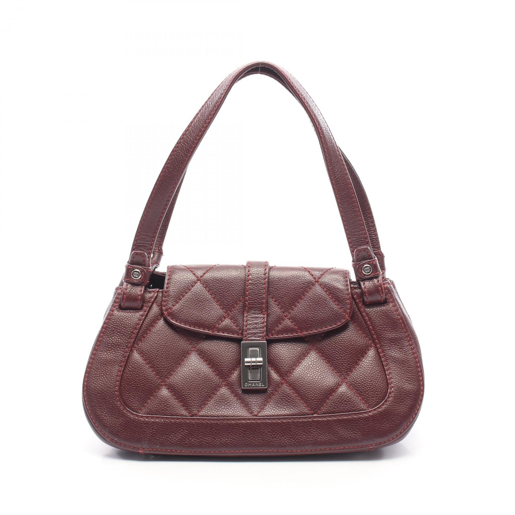 シャネル CHANEL 2.55 マトラッセ ハンドバッグ バッグ キャビアスキン(グレインドカーフ) レディース ボルドー系 【中古】