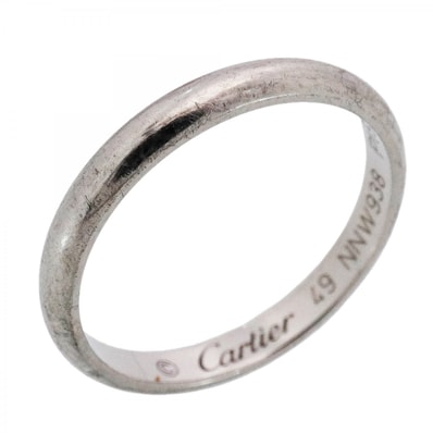 【6jdb0548】カルティエ リング クラシックウェンディング Pt950 プラチナ #49【中古】レディース