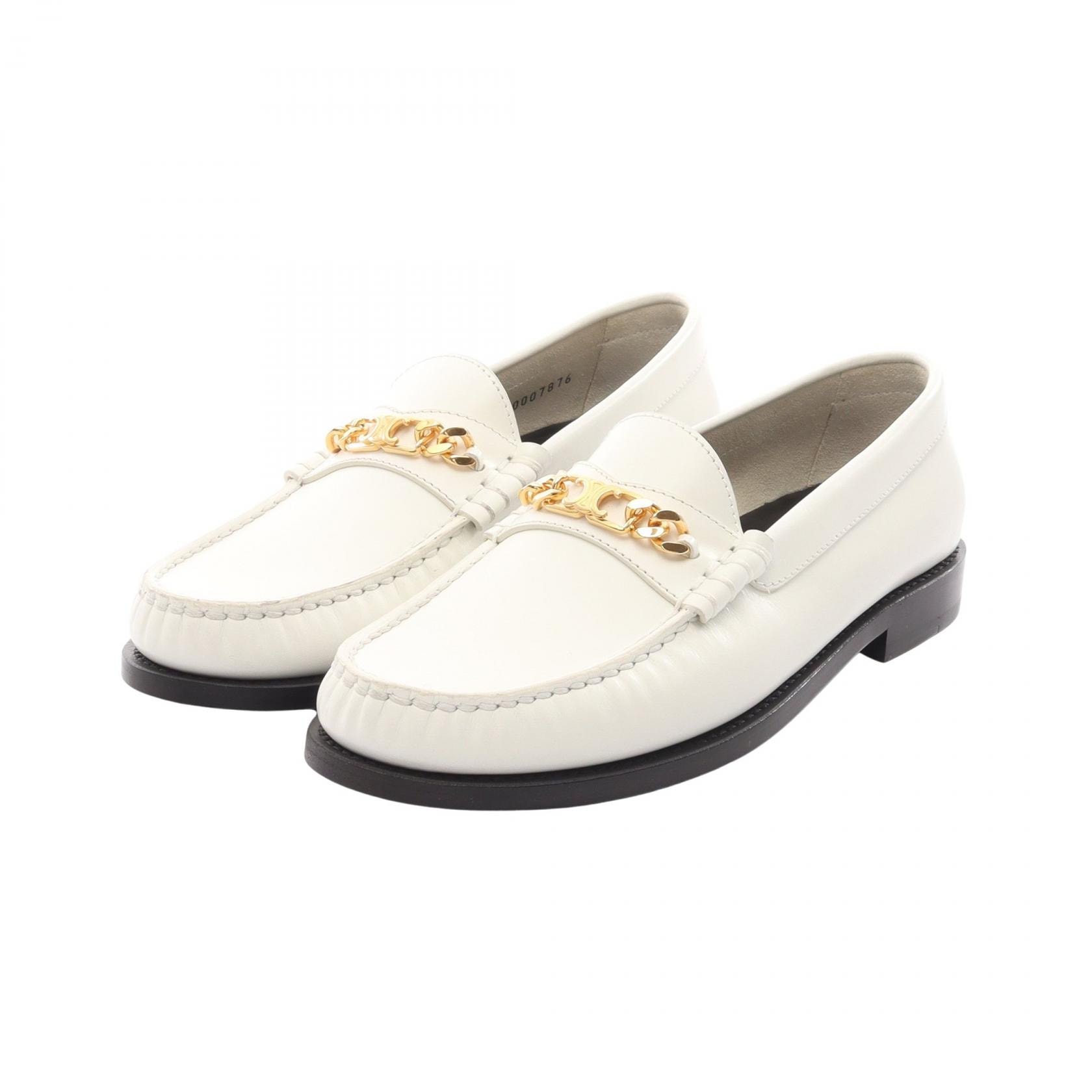 セリーヌ CELINE トリオンフ ローファー 靴 レザー レディース ホワイト系 【中古】