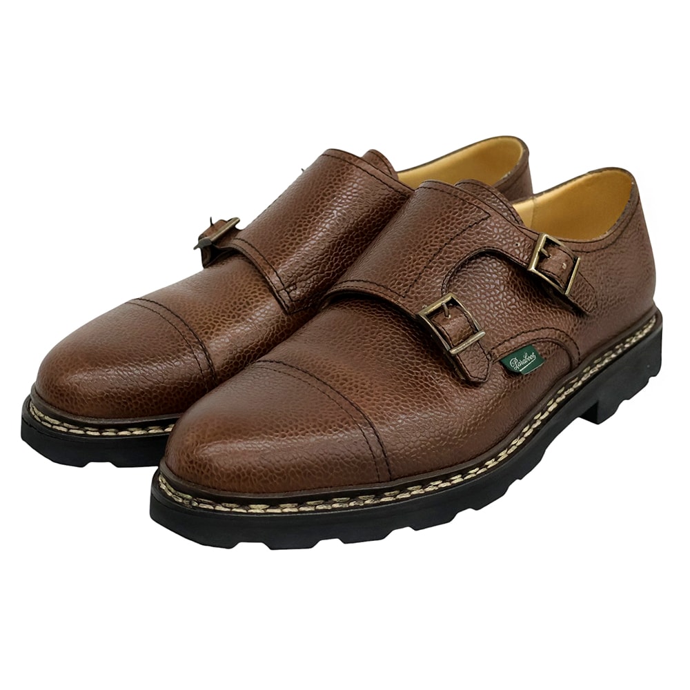 パラブーツ 美品 WILLIAM MARCHE 2 ダブルモンク シューズ メンズ ブラウン 8 8