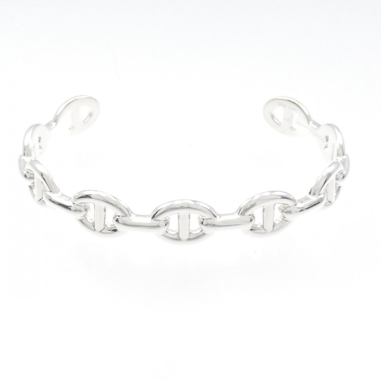 Hermes Chaine D'ancre Enchainee Bracelet Bangle "Silver"